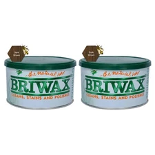 1 Lb Dark Brown Furniture Wax Polish by Briwax, Cleans Stains & Polishes, 2 Pack