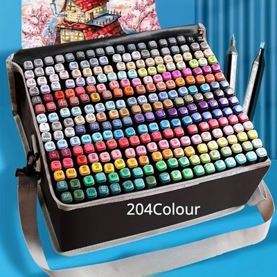 204 Farben Alkohol Marker Stifte Permanent Zeichnen Dual Tip Marker zum Ausmalen