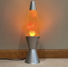 Retro Lava Lamp Orange Wax Clear Liquid 14.3 ...