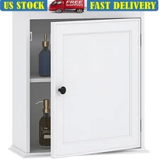 Wall Mounted Bathroom Cabinet Adjustable Shelves Space Saver Organizer Towels US