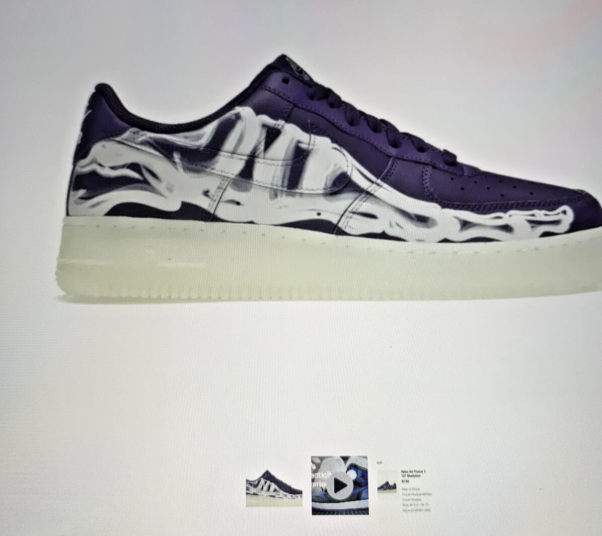 Nike Air Force 1 Low Purple Skeleton for Sale | Authenticity