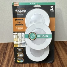 ULTRA PROGRADE ProLink Plug-in LED Under Cabinet Puck Lights (3-Pack)