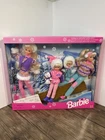 VTG Winter Holiday Barbie Gift Set Barbie Skipper Stacie & Kelly 1995 Mattel MNT