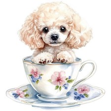 2 adesivi barboncino nano adesivo auto 9 x 9 cm cane barboncino cucciolo anim...