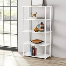 No Tools 5-Shelf Bookcase, White