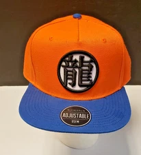 Bioworld Men's Snapback Hat Orange Blue OSFM Embroidered Dragonball Z Logo Goku