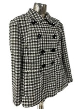 Autonomy Black Mix Wool Knit Jacket Coat Size Xxl 20 Double Breasted Womens Eu48