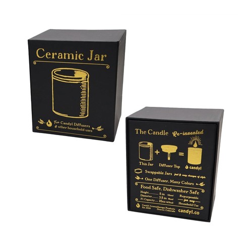 Candyl Ceramic Diffuser Matte Black Jar with Light Wood Top - Picture 4 of 5