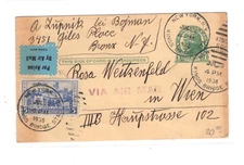 US   postal   card  to   Austria   1936