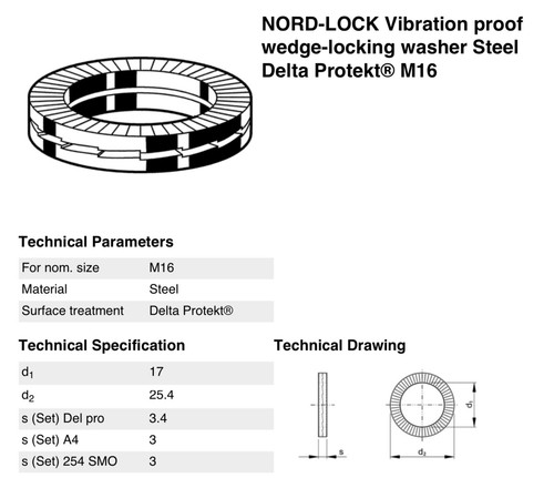 Nord Lock Washers Genuine Wedge lock Washers Sizes M4 to M24 Steel Delta Protekt - 第 17/19 張圖片