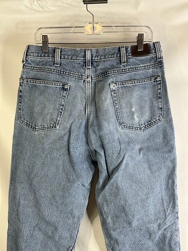 Vintage 90s L.L. Bean Mens 34x20 Blanked Lined Flannel Faded Relaxed Jeans - Picture 6 of 10