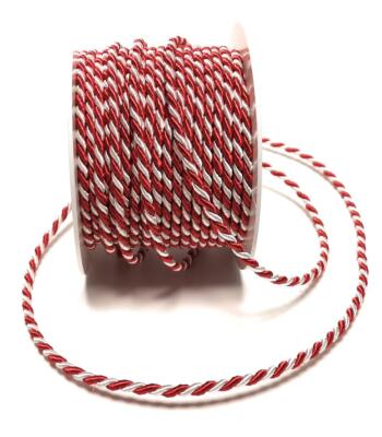 KORDEL 15m x 4mm wei/ß Drehkordel KORDELBAND Dekoband SCHLEIFENBAND Schnur weiss