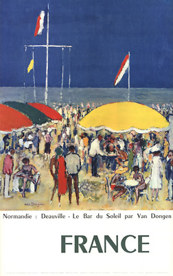 KEES VAN DONGEN Normandie-Deauville, Le Bar du Soleil 39'' x 24.5'' Poster 1960 Im