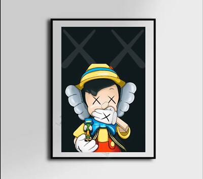 Pinocchio Kaws Canvas Poster Wall Art Home Decor | eBay