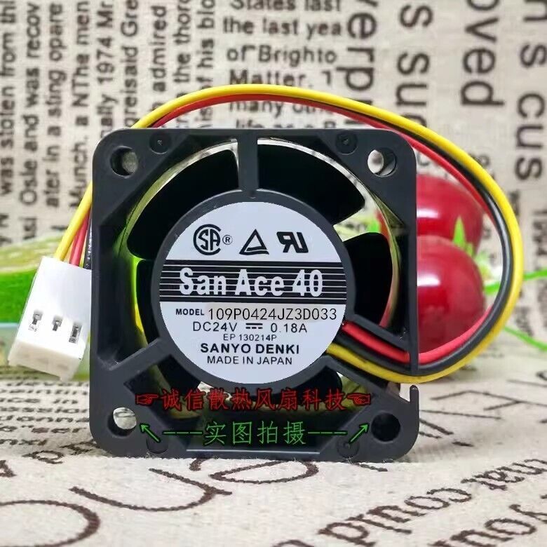 109P0424JZ3D033 4028 DC24V 0.18A 4-Wire Dual Ball Inverter Cooling