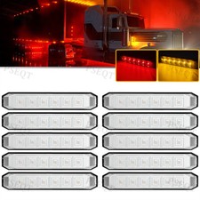 10x 4.7" Red Amber LED Side Marker Lights Dual Color 12V for Truck Trailer RV