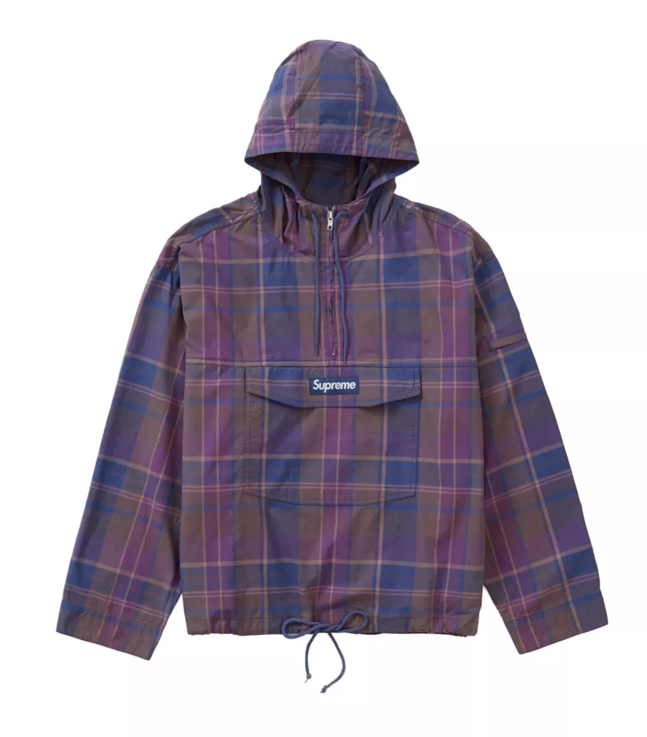 Supreme   Veste anorak utilitaire coton à carreaux violet taille XL SS24 neuve scellée