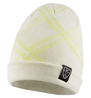 NIKE GOLF STATEMENT REVERSIBLE UNISEX BEANIE DA3364-072 LIGHT BONE/LEMON TWIST 