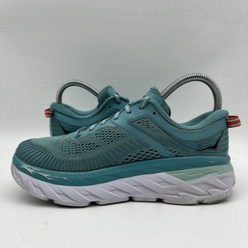 Hoka One One Bondi 7 Women Size 6 D Wide Blue Running Shoes Sneakers - Picture 4 of 17