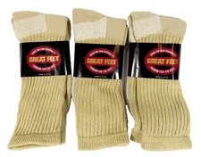 Chukka Boot Socks 3 Pairs Men's Size 10-13 Elder's Great Feet Coolmax Made inUSA