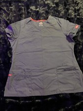 Dickies Scrubs EDS Signature V Neck Top 85906 PTWZ Size XL Gray With Pockets