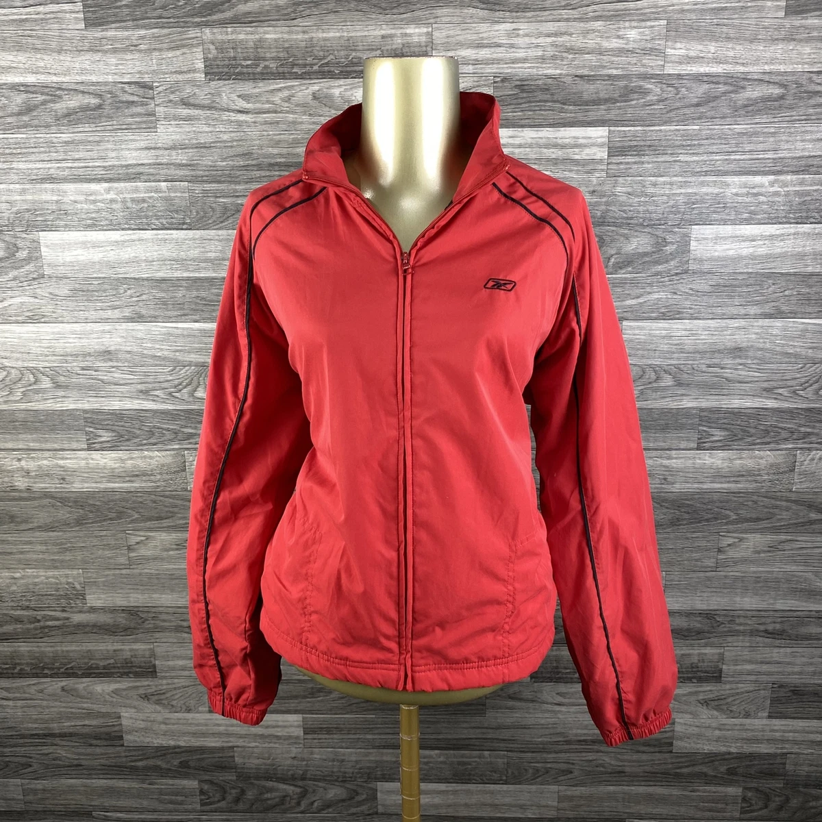 reebok red zip up