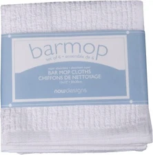 Now Designs Bar Mop Utility Towels White, Small 12x12 in, Set of 6