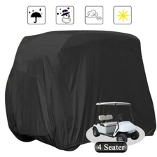 Black Waterproof Golf Cart Storage Cover 4 Passenger for EZGO Club Car Yamaha