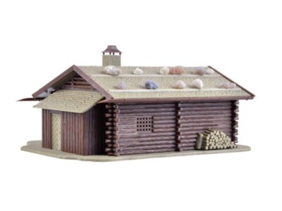 Vollmer 43708 Jagdhütte mit Brunnen und Häuschen mit Herz,Bausatz, Spur H0