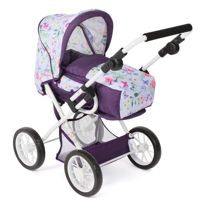 Bayer Chic 2000 Puppen Kombi-Puppenwagen LENI Flowers lila NEU