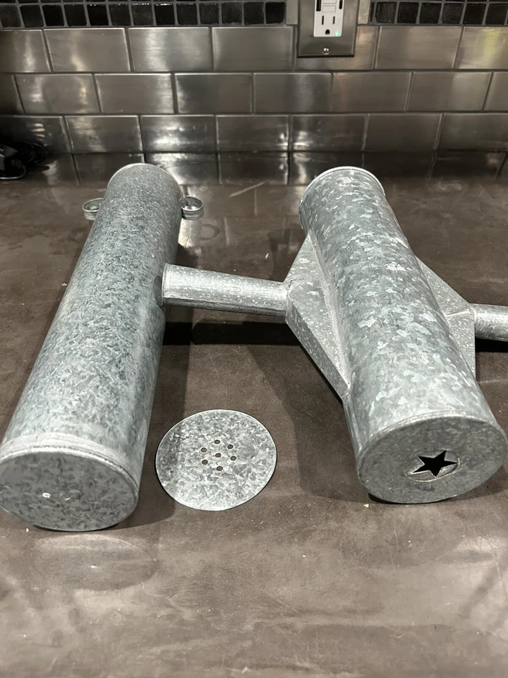 "Prensa de pastelería de galletas de hojalata y émbolo de metal decorador hornear primativo de colección 13x12""" Foto 4 de 4