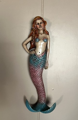 Mermaid Wall Retro Nautical Ocean Sea Princess Hook 10"x 3" Hanger - Picture 7 of 9