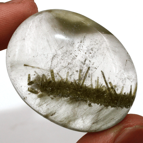 Turmalina verde natural de 128,65 quilates en cuarzo piedra preciosa de cabujón rara de alta calidad - Imagen 7 de 16