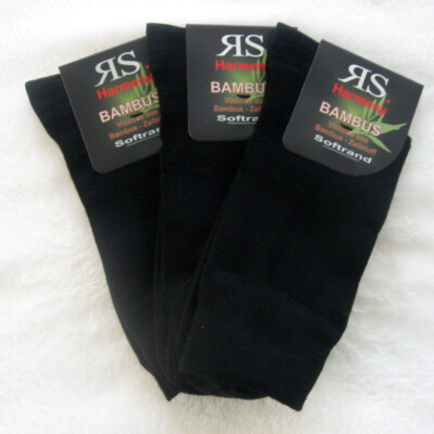 Herrensocken Bambus Socken ohne Gummi extra Softrand schwarz 39 bis 54 |  eBay.de