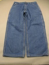 Carhartt Size 36x32 Mens Blue 100 Cotton Zip Fly Pockets Straight Jeans 771