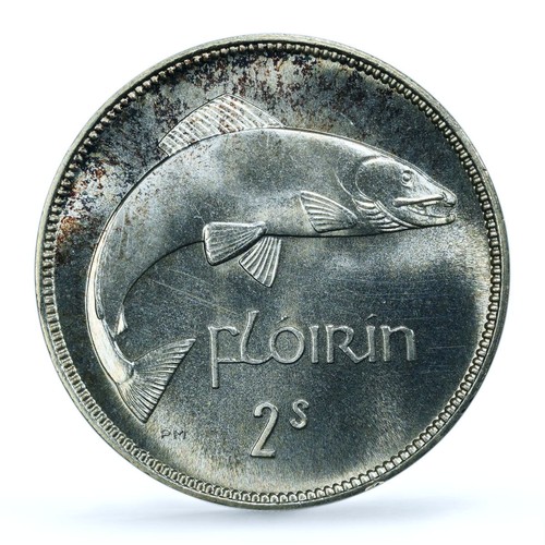 Ireland 1 florin 2 shillings Free State Coinage Fish PR64 PCGS silver coin 1928 - Picture 2 of 4