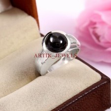Natural Black Onyx Gemstone with 925 Sterling Silver Ring for Women's 4320