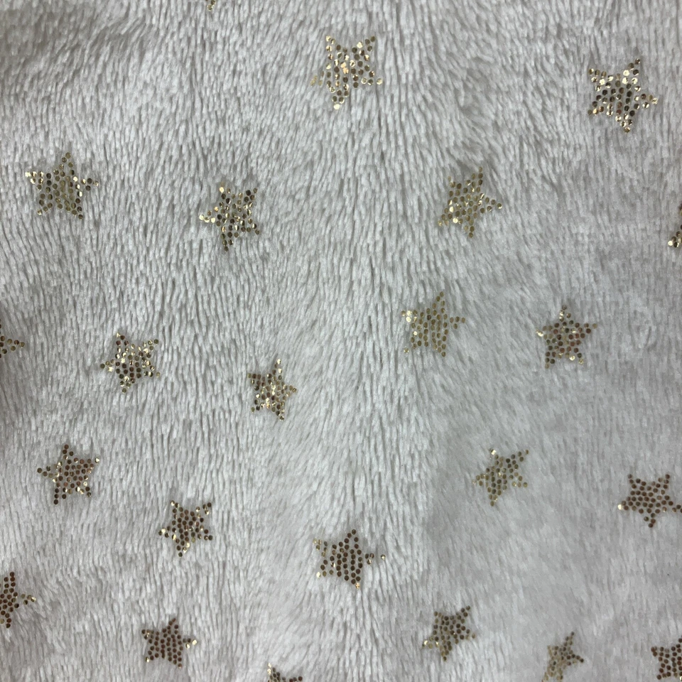 Bata corta de felpa Pottery Barn para adolescentes talla única marfil dorado estrellas bolsillos Foto 4 de 4