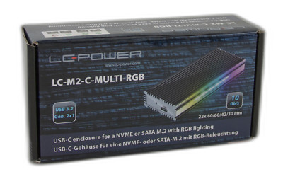 HDD USB-C Gehäuse LC Power M2 C MULTI RGB M.2 NVMe  SATA NEU OVP