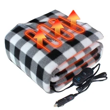 Car Heated Blanket Throw with 2 Fast Heat Levels and 45' Times Auto Off