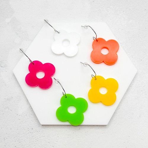 Pendientes de flores estilo años 60 Groovy hippie flores joyas regalos para mujeres damas - Imagen 2 de 27
