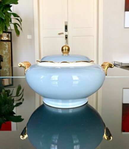 Éléments De Dinette Ancienne En Tôle émaillée Bleue - 11 Pièces De Cuisine Vintage