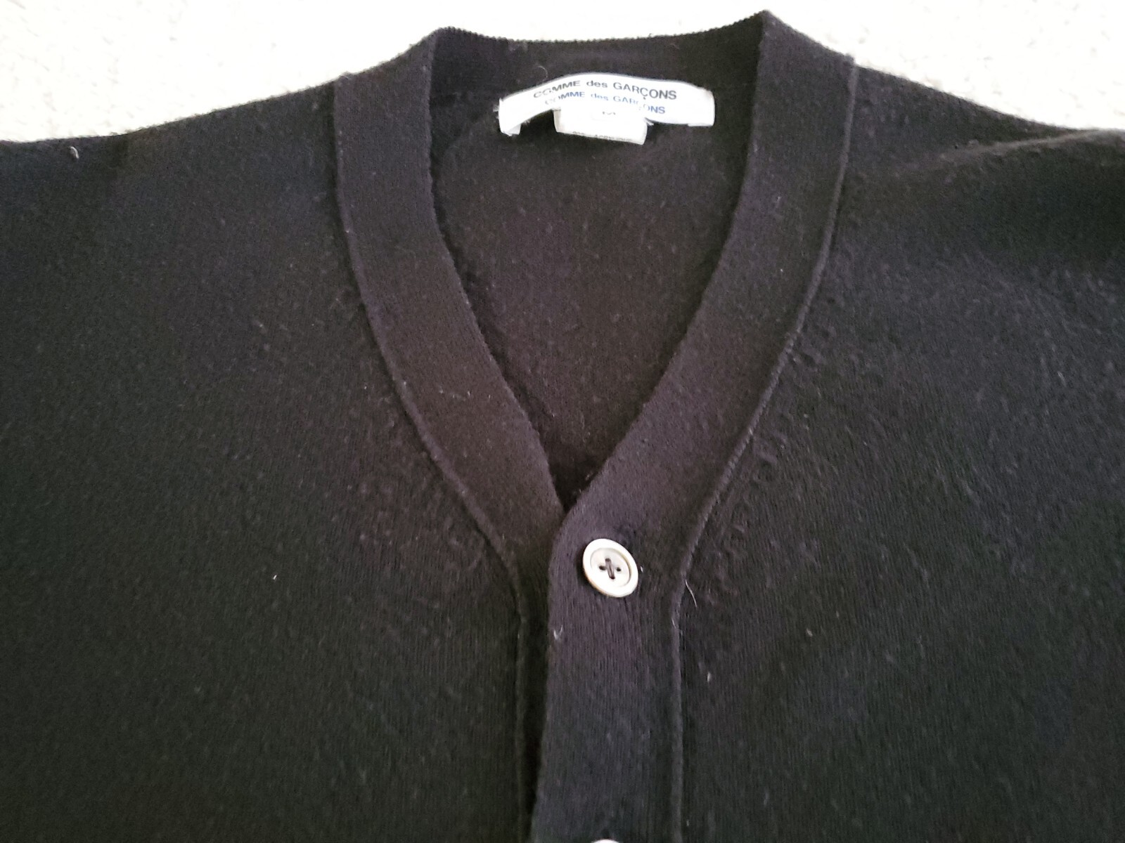 Comme Des Garcons Black Vneck Cropped Cardigan Sw… - image 7