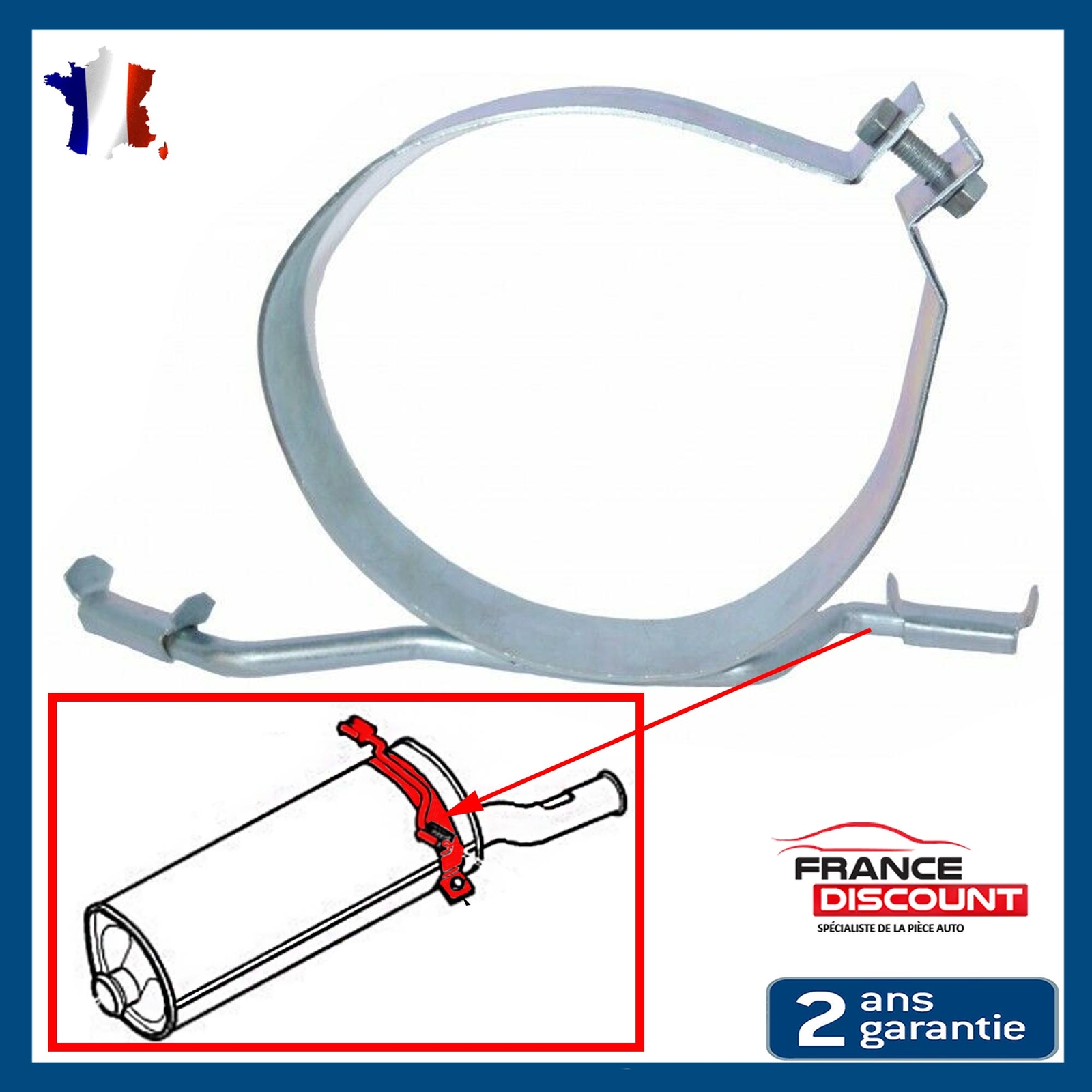 Sangle collier échappement silencieux indispensable pour fixer le pot de Xsara Picasso