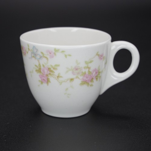 Vintage Lamberton Scammell Demitasse Cup Saucer Pink Roses Blue Ribbons Tea Cup - Picture 4 of 9
