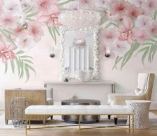 3D Pink Flower G515 Wallpaper Wall Murals Removable Self-adhesive Honey