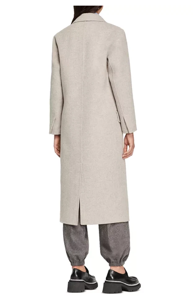SANDRO Mystere Double Breasted Long Coat Size 38 Orig. $745 NEW - Image 2 of 4