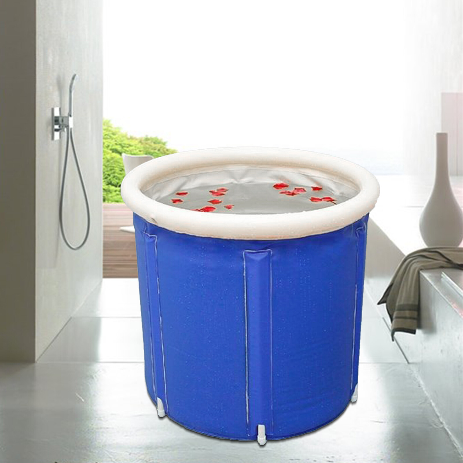 Portable Bathtub Adults Foldable SPA Soaking Standing Bath Tub PVC Hot