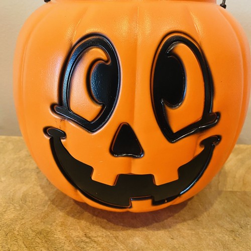Secchiello caramelle zucca Halloween stampo soffiaggio plastica schiuma generale vintage - Foto 2 di 5