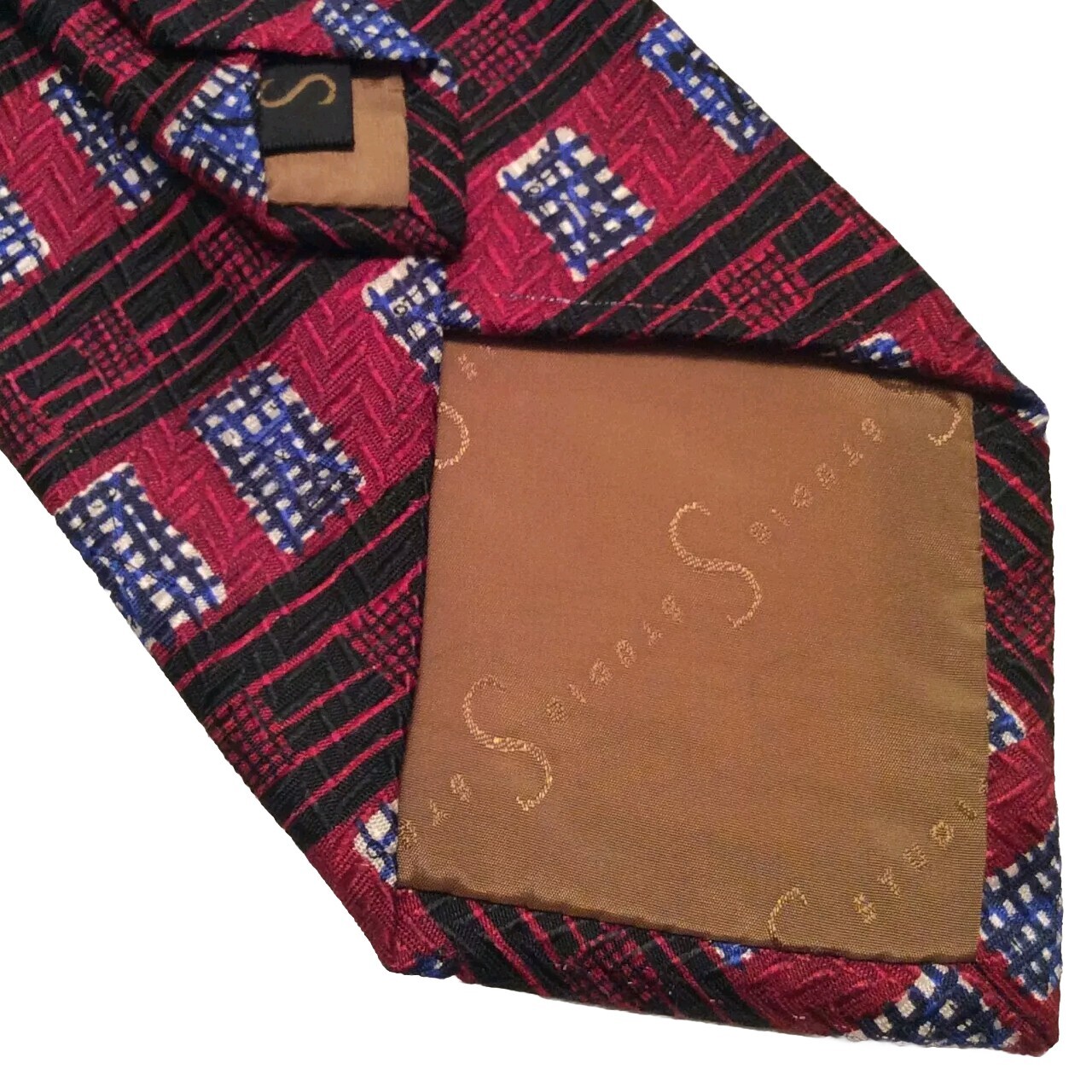 Robert Talbott Studio Necktie Red Geometric Silk … - image 3